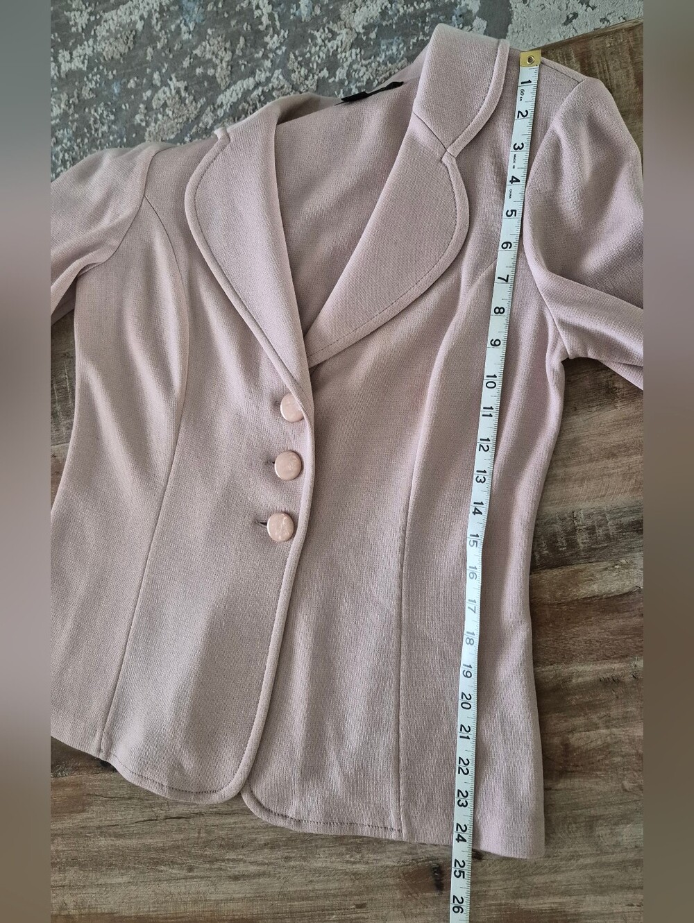 St. John Collection Blush Pink Wool Blend Blazer Jacket Size 8 Tailored - Picture 9 of 10